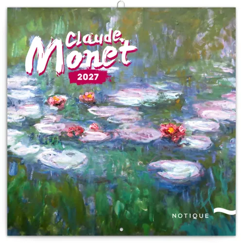 Nástěnný kalendář poznámkový 2027 Notique Claude Monet, 30 x 30 cm