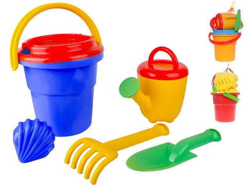 Sada na písek, 6 ks s kbelíkem 18 cm - mix barev