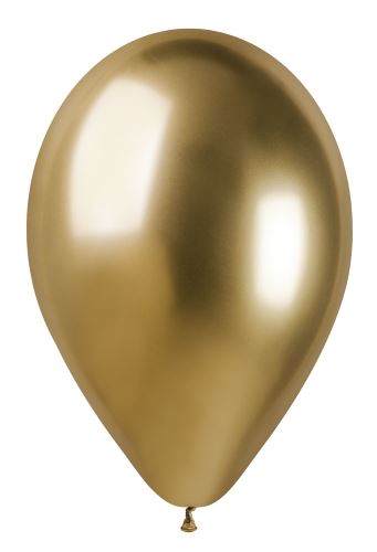 Balónky nafukovací chromové průměr 33cm - SHINY zlatý, 50 ks