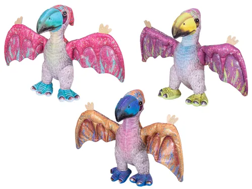 Plyšový pterosaurus stojící 23 cm - mix barev