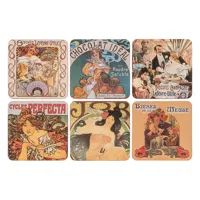 Sada podtácků Alfons Mucha patchwork 6 ks