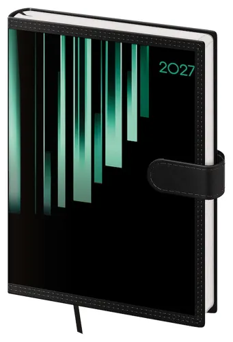 Denní diář 2027 Helma A5 Tone s magnetem zelený