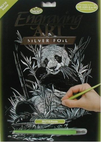 ROYAL and LANGNICKEL Stříbrný vyškrabovací obrázek - Panda