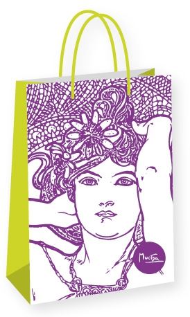 Dárková taška Alfons Mucha – Amethyst, Fresh Collection, velká