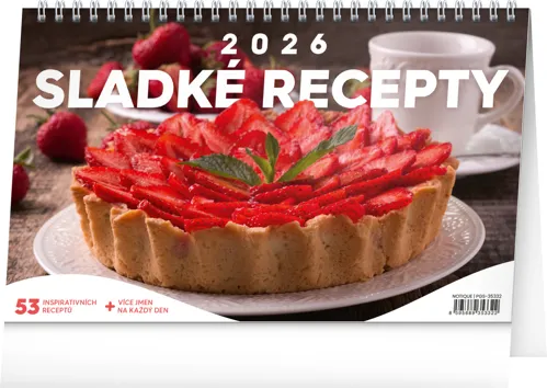Stolní kalendář 2026 NOTIQUE - Sladké recepty, 23,1 x 14,5 cm