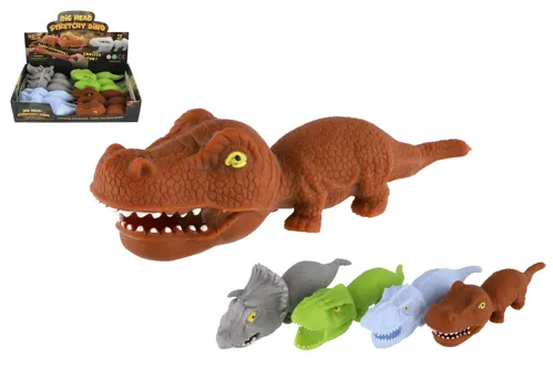 Antistresový mačkací dinosaurus plněný pískem 180 g, 18 cm - mix barev