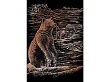 Škrabací obr. stříbrný ROYAL & LANGNICKEL - medvěd Grizzly (1)