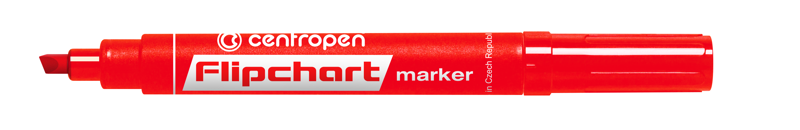 Levně Popisovač Centropen 8560 na flipchart, klínový hrot - červený