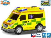 Auto 2-Play Traffic ambulance CZ 13,5 cm na volný chod se světlem a zvukem na baterie