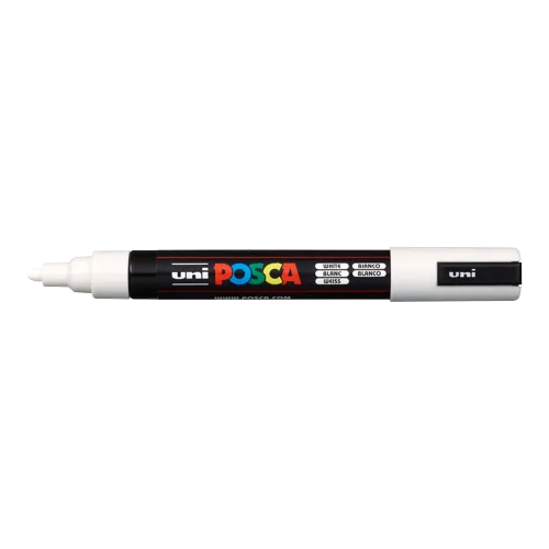 Dekorační popisovač Posca PC-5M, bílá (1), 1,8-2,5 mm