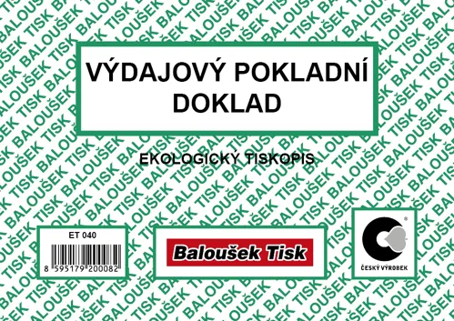 Výdajový pokladní doklad A6