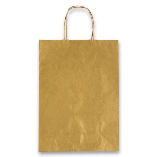 Papírová taška Allegra zlatá 22x10x27 cm velikost S - kroucené papírové ucho