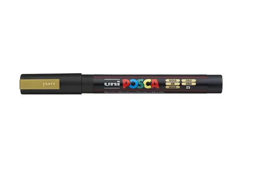 Dekorační popisovač Posca PC-3M, zlatá (25), 0,9-1,3 mm