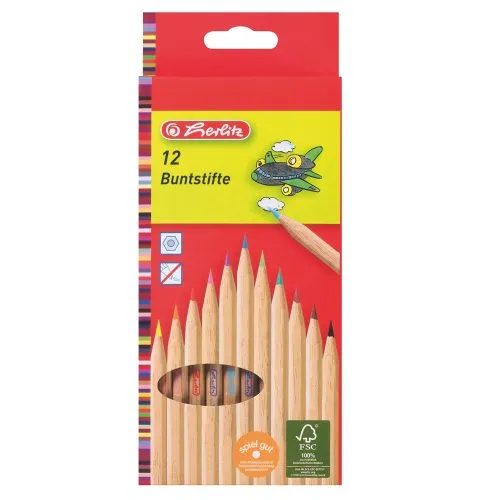 Pastelky šestihranné přírodní Herlitz, 12 barev