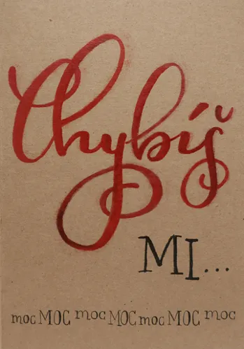 Přáníčko BeBechy - recyklovaný papír - Chybíš mi
