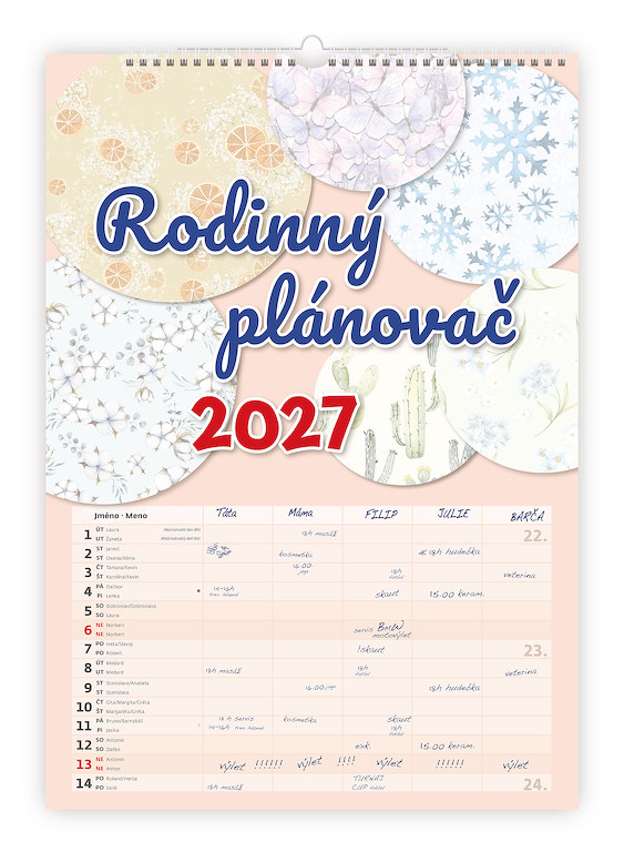 Levně Nástěnný kalendář 2027 Helma Rodinný plánovač