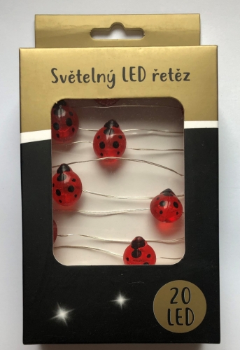 Levně Světelný LED řetěz, 20 LED/220 cm - Berušky