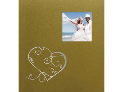 Fotoalbum svatební KD-46200W Love 2 olivové, 10x15/200F, popisové pole