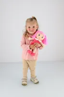 Panenka Mazlinka hadrová s růžovými vlásky 31 cm (2)