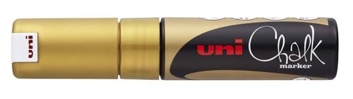 Křídový popisovač UNI - PWE-8K Chalk Marker, 8 mm, zlatý