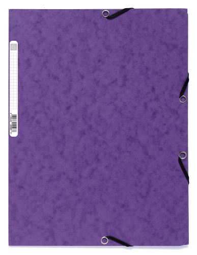 Spisové desky 3klopové s gumičkou Exacompta, A4 maxi, prešpán, 400 g/m2, tmavě fialové