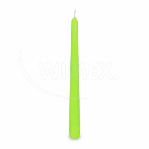 Svíčka kónická 245 mm žlutozelená, 10 ks