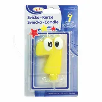 Svíčka číslová se stojánkem 80 mm - číslo 7 (1)