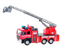 Auto Kids Globe Traffic hasiči CZ kovové 14 cm na zpětné natažení se světlem a zvukem na baterie (1)