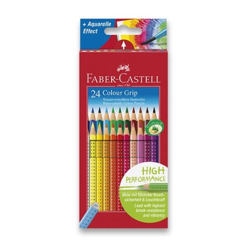 Pastelky trojhranné Faber-Castell GRIP 2001, 24 barev