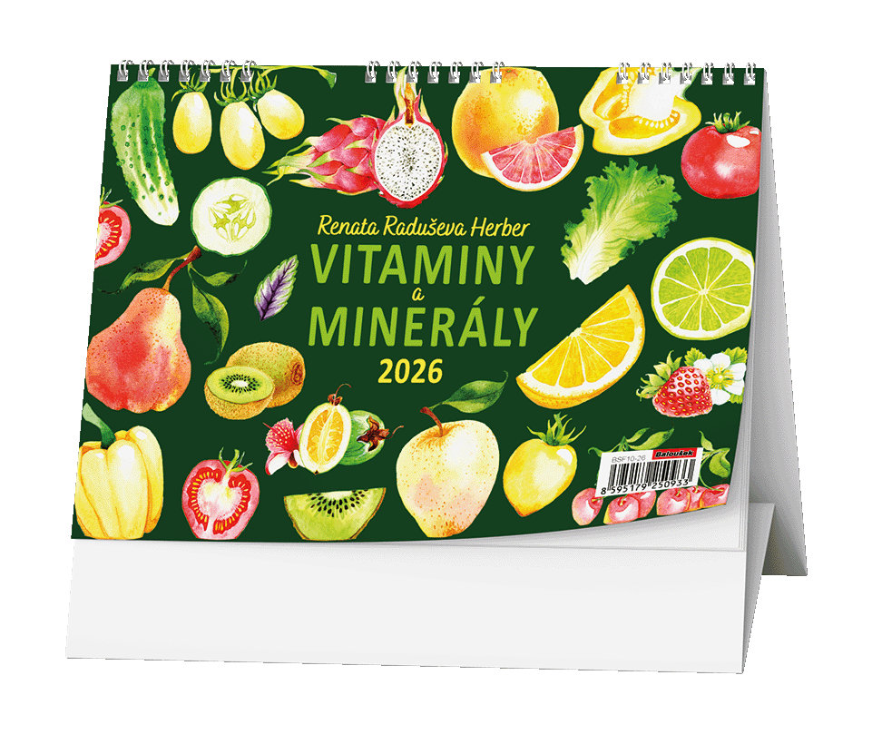 Vitamíny a minerály 2026 - stolní obrázkový kalendář