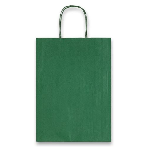 Papírová taška Allegra zelená 26x12x36 cm velikost M - kroucené papírové ucho