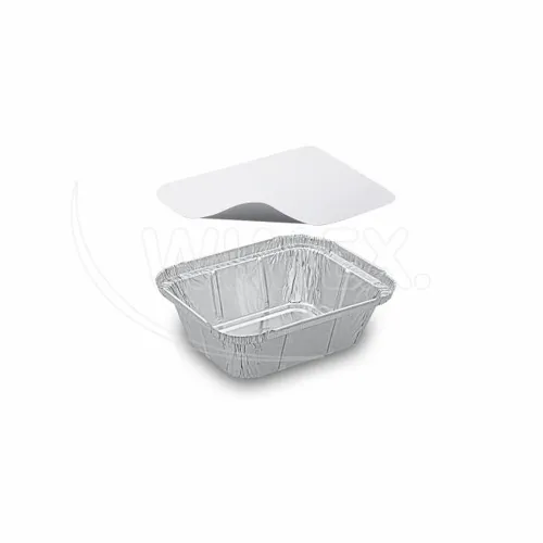 Miska (ALU) hranatá 130 x 103 x 43 mm 250 ml + víčko, 20 sad