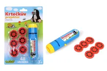 Projektor Krtek plast na baterie se světlem 48 snímků na kartě 15x23x4cm (1)