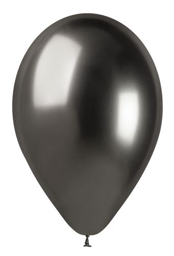 Balónky nafukovací chromové průměr 33cm - SHINY vesmírně šedý, 10 ks