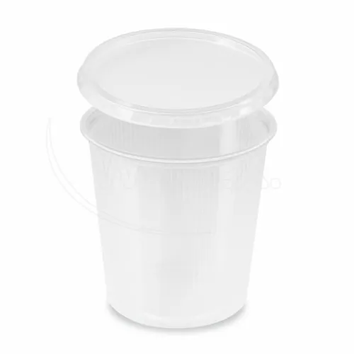 Miska (PP) kulatá průhledná 500 ml + víčko, 5 x 50 sad