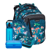 Školní batohový set 5-dílný Bagmaster Lumi 24 E Kostičkový svět + gumovací pero Pilot Frixion