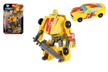 Transformer auto a robot 14 cm - žlutý