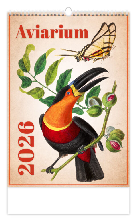 Levně Nástěnný kalendář 2026 Helma - Aviarium, 31,5 x 45 cm