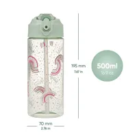 Tritanová láhev s brčkem 500 ml BAAGL Duha (4)