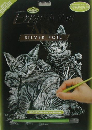 ROYAL and LANGNICKEL vyškrabovací obrázek 20x25 cm, stříbrný - Kočky