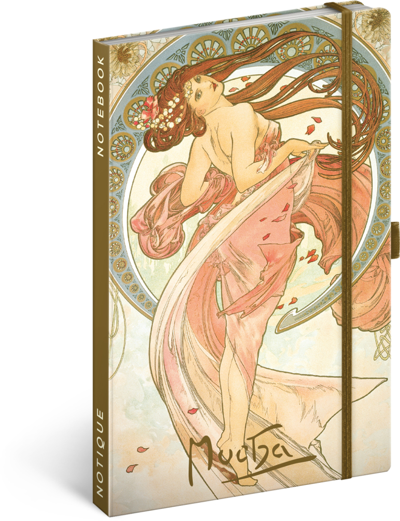 Levně Notes NOTIQUE linkovaný 13 x 21 cm - Alfons Mucha - Tanec