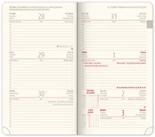 Týdenní diář 2027 Notique kapesní Twill bordó-zlatý (1)