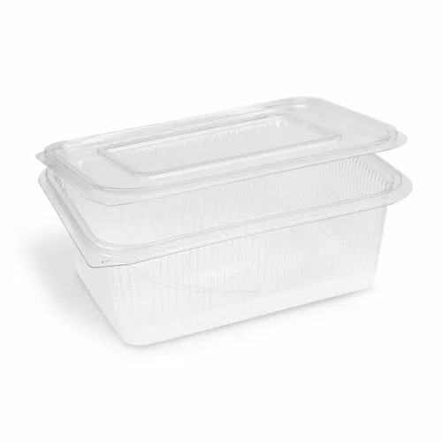 Miska (rPET) s víčkem hranatá průhledná 2000 ml, 50 ks