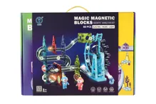 Magnetická kuličková dráha, 80 ks se 16 kuličkami a doplňky se světlem (4)