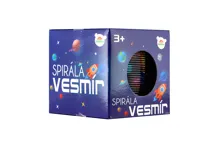 Spirála/pružina vesmír plast průměr 6,5cm 2 barvy v krabičce 7x7x7cm (1)