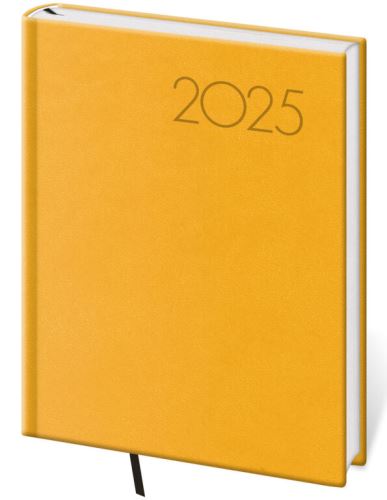 Denní diář 2025 Helma B6 - Print Pop žlutý