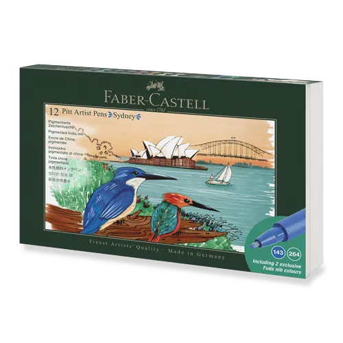 Popisovače Faber-Castell Pitt Artist Pen Sydney - 12 ks