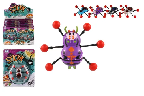 Lezoucí pavouk po skle halloweenský 8 × 6 cm - mix barev