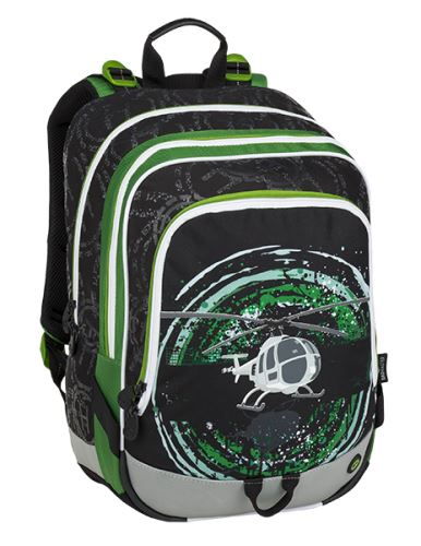 Bagmaster školní batoh ALFA 9 D Black/Green/Gray, 3 roky záruka