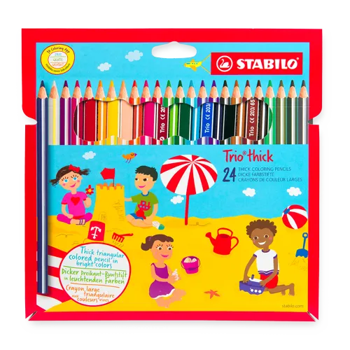 Pastelky trojhranné silné Stabilo Trio, 24 barev
